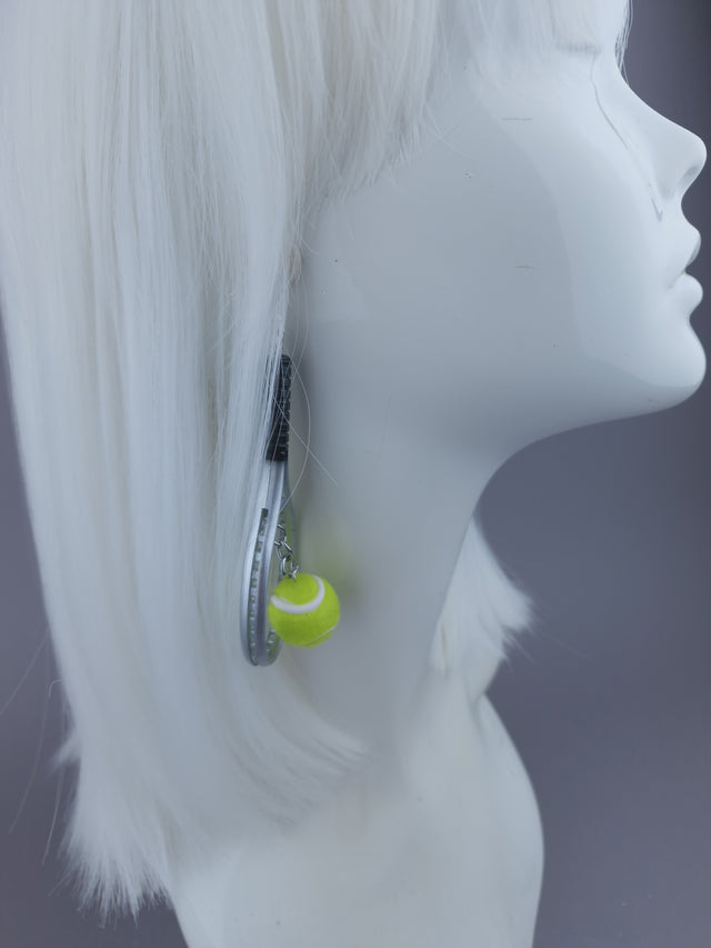 Pearls & Swine: Wimbledon Tennis Ball & Racket Earrings