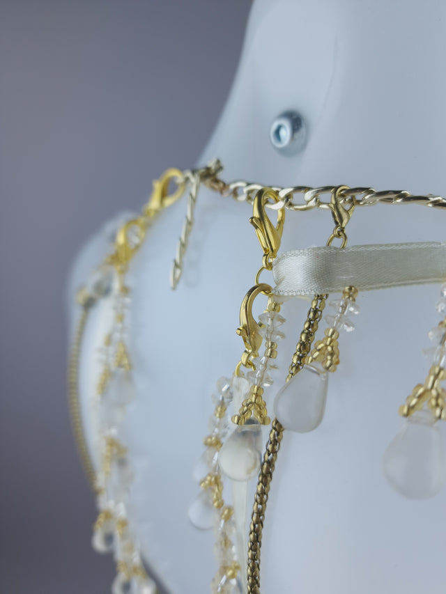 Pearls & Swine: Gold Harness Body Jewellery "Rose du Ciel"