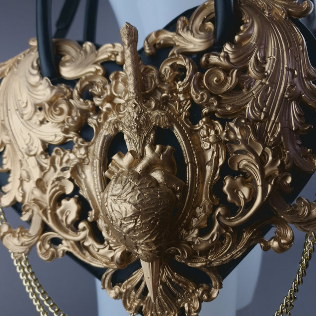 Gold Filigree Heart Shaped Handbag