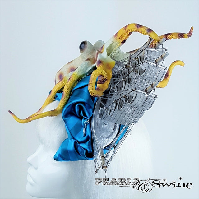 Beautiful Kraken and ship hat