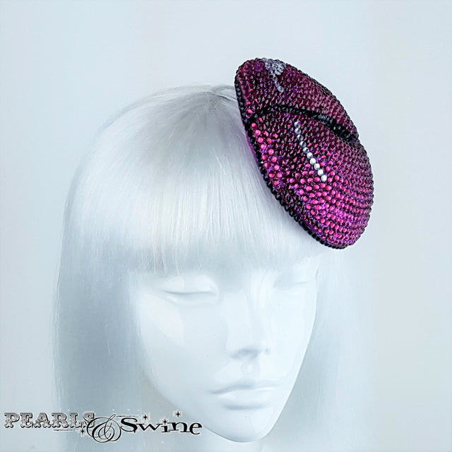hand blocked Pink Lips hat