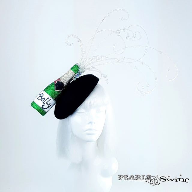 Black hand blocked Champagne Hat