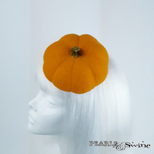 Orange Hand-blocked Pumpkin Hat