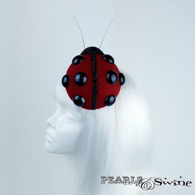 Eccentric Red Felt Ladybird Hat