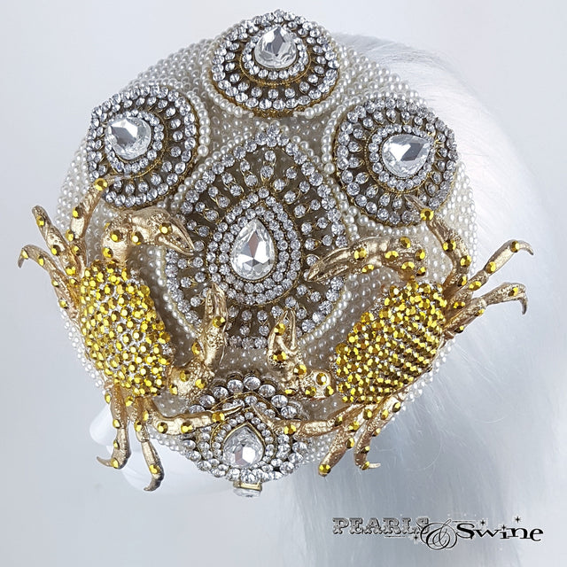 Jewel encrusted Pearl Crab hat