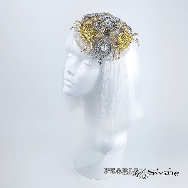 Whimsical Crab and Jewel Hat