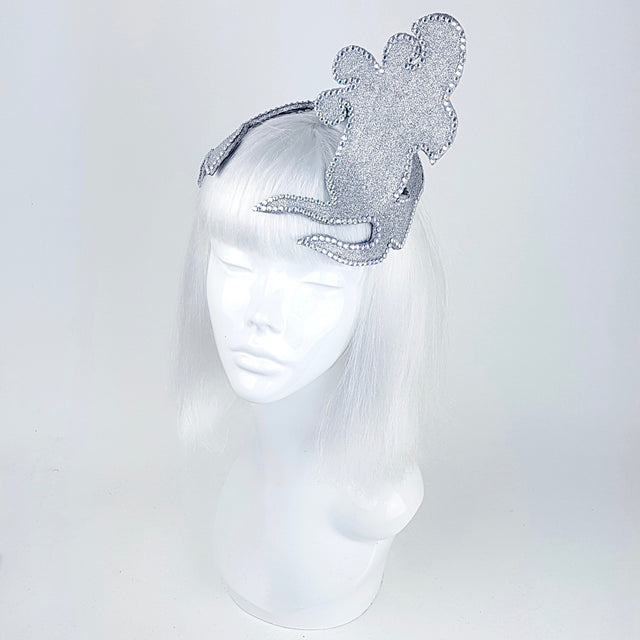 "Million Dollar Mermaid" Vintage Inspired Silver Fascinator