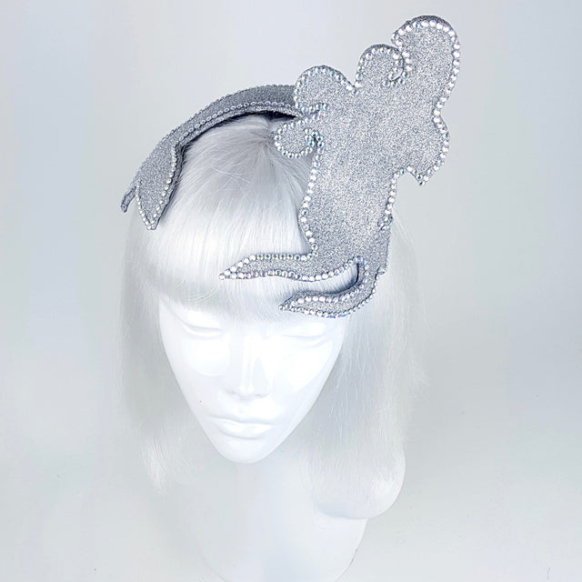 "Million Dollar Mermaid" Vintage Inspired Silver Fascinator