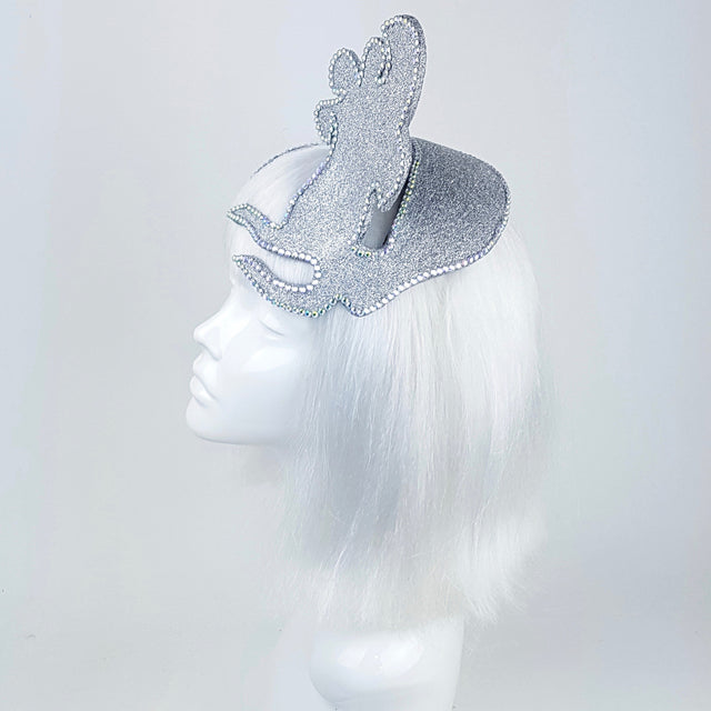 "Million Dollar Mermaid" Vintage Inspired Silver Fascinator