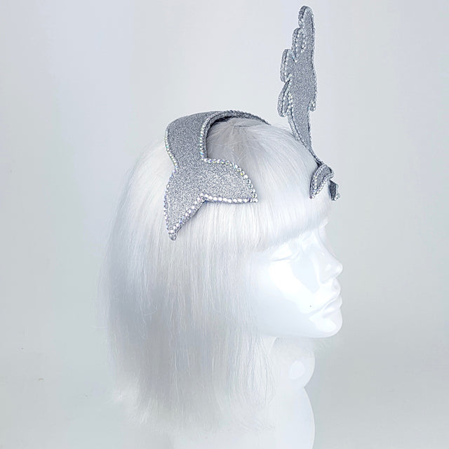 "Million Dollar Mermaid" Vintage Inspired Silver Fascinator
