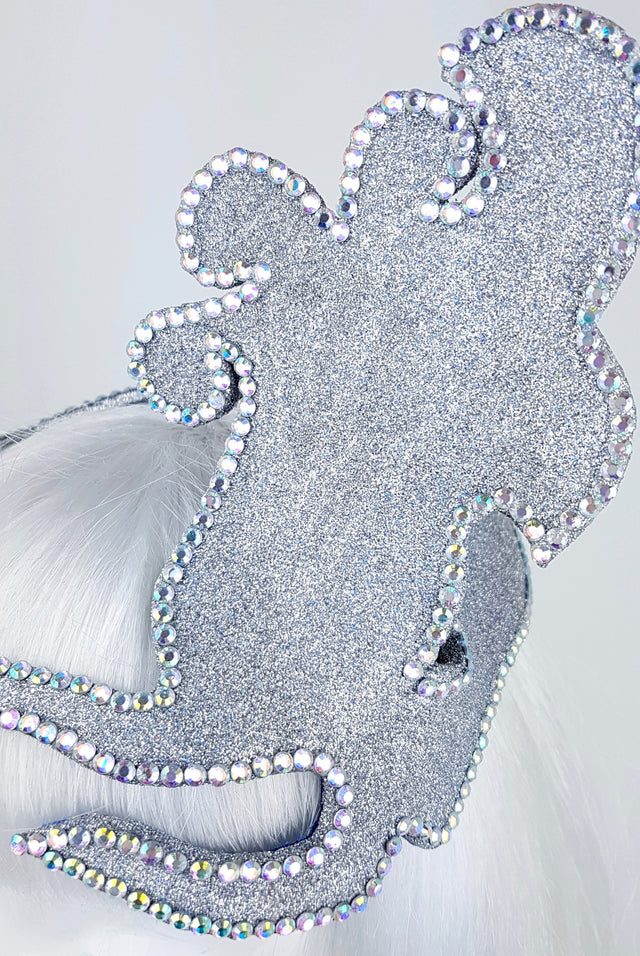 "Million Dollar Mermaid" Vintage Inspired Silver Fascinator