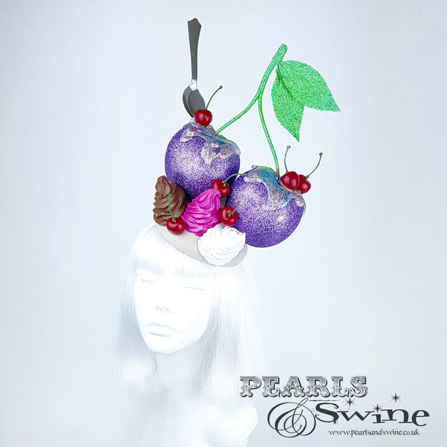 giant cherry headpiece fascinator