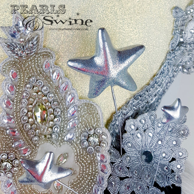 "Selenophile" OTT Glittery Pearl Moon Hat