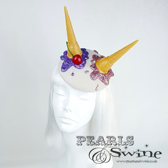 "Oopsie" Dropped Ice Cream Crystal Cherry Hat