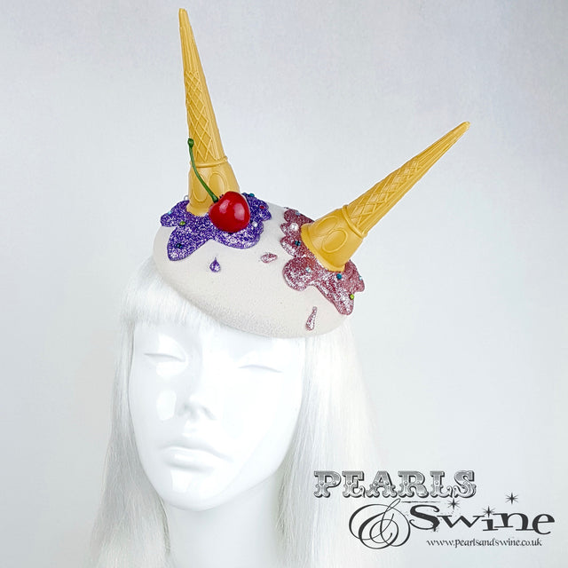 "Oopsie" Dropped Ice Cream Crystal Cherry Hat