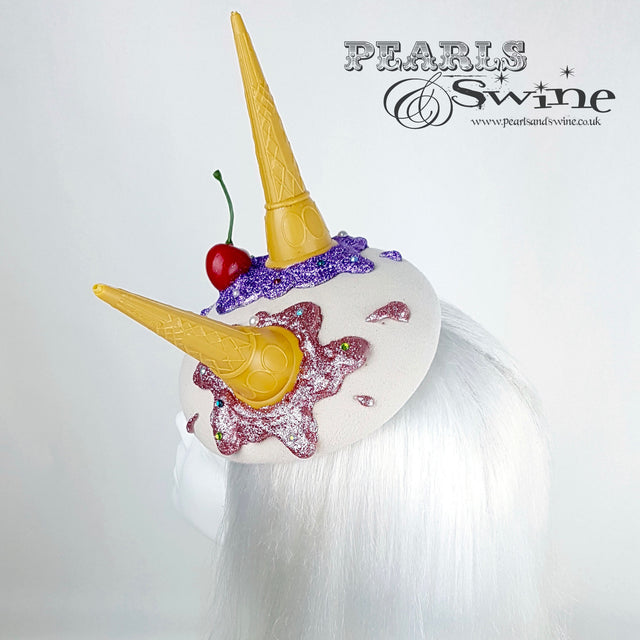 "Oopsie" Dropped Ice Cream Crystal Cherry Hat