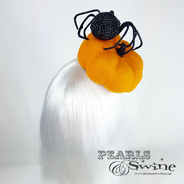 "The Witching Hour" Pumpkin and Spider Hat