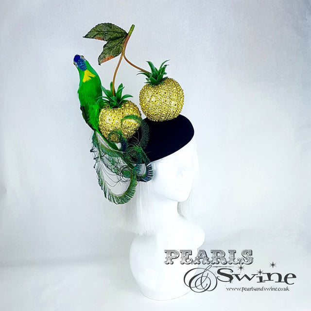 "Exotic" Giant Golden Pineapple Cherry Parrot Hat
