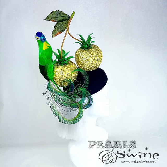 "Exotic" Giant Golden Pineapple Cherry Parrot Hat