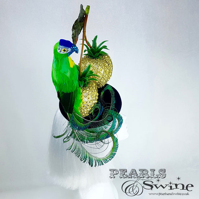 "Exotic" Giant Golden Pineapple Cherry Parrot Hat