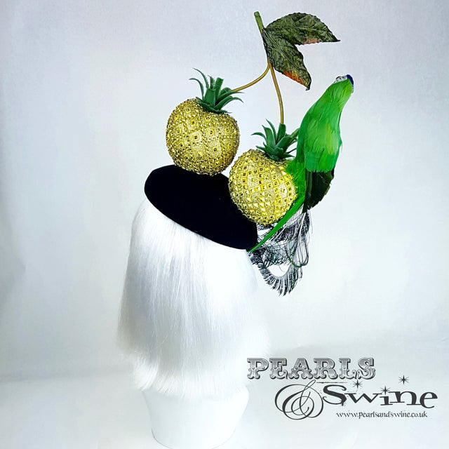 "Exotic" Giant Golden Pineapple Cherry Parrot Hat