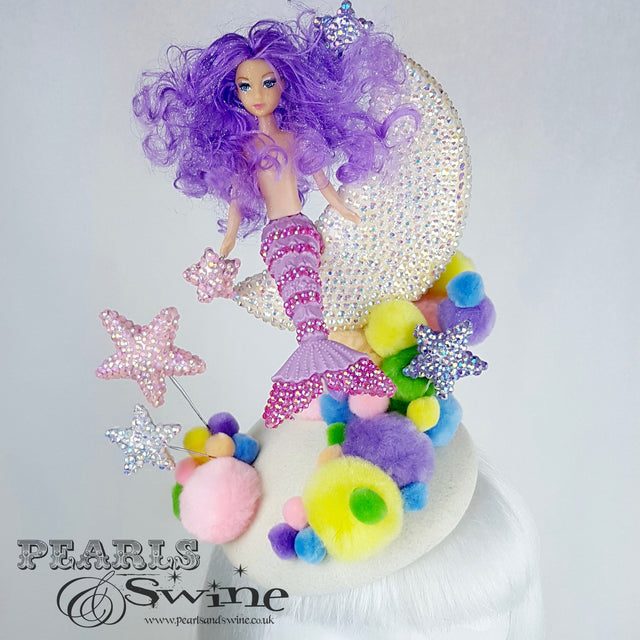 "Mermaid on the Moon" Crystal Pom Pom Hat