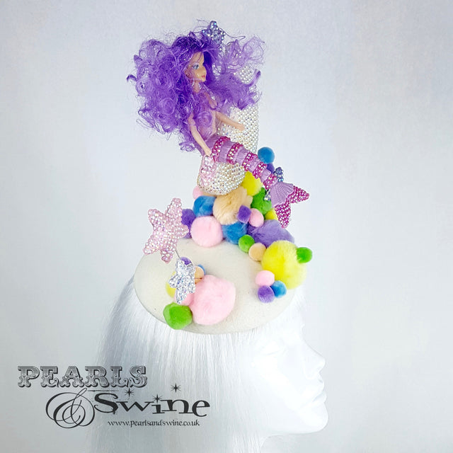 "Mermaid on the Moon" Crystal Pom Pom Hat