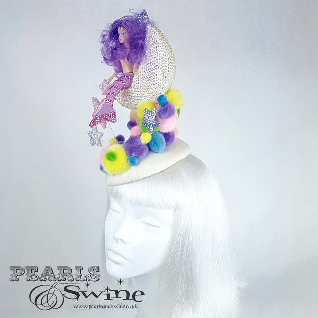 "Mermaid on the Moon" Crystal Pom Pom Hat