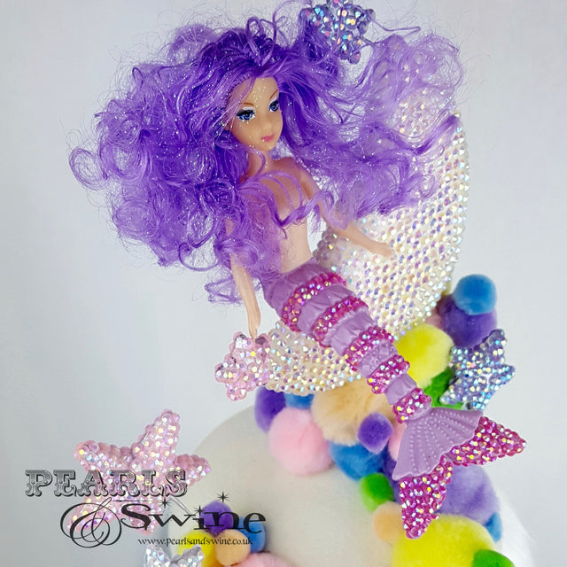 "Mermaid on the Moon" Crystal Pom Pom Hat