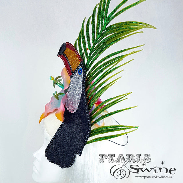 "Costa Rica" Toucan Tropical Flower Hat