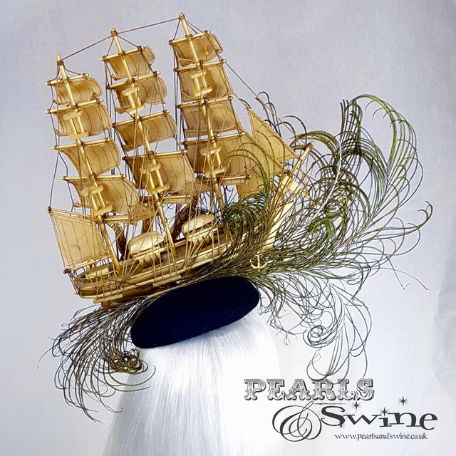 "Tempesta" Gold Ship & Kraken Octopus Hat