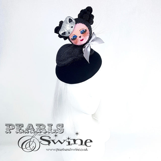 "Bastet" Doll Face Black Kitty Hat