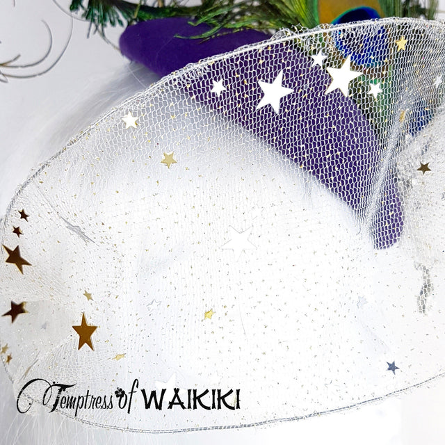 star glittery veil hat