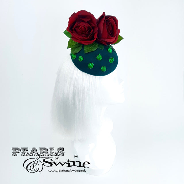 "Thorn Among the Roses" Red Rose Glitter Thorn Hat