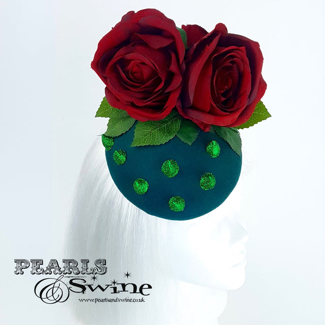 "Thorn Among the Roses" Red Rose Glitter Thorn Hat