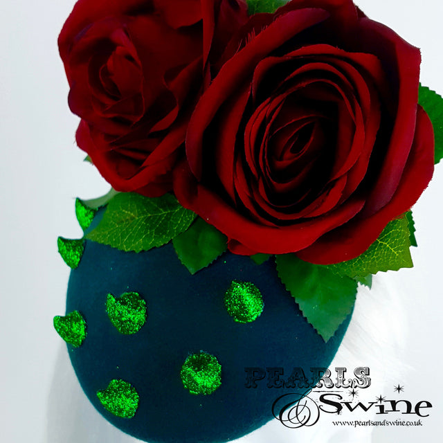 "Thorn Among the Roses" Red Rose Glitter Thorn Hat