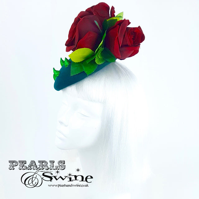 "Thorn Among the Roses" Red Rose Glitter Thorn Hat