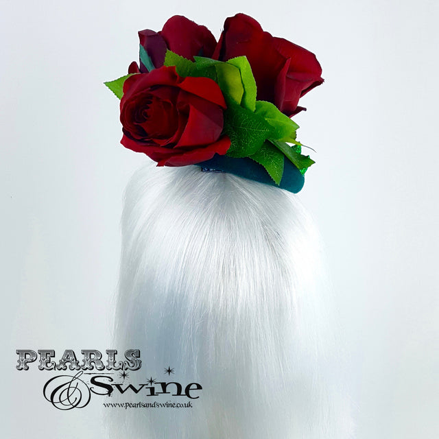 "Thorn Among the Roses" Red Rose Glitter Thorn Hat