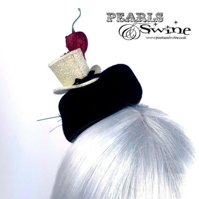 "Meow" Black Cat Cherry Hat