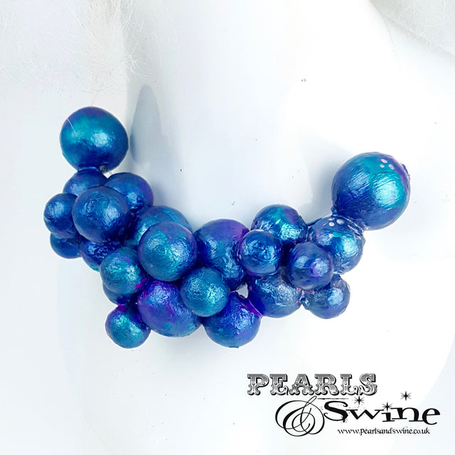 "Mermaid" Iridescent Blue Bubble Necklace