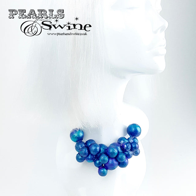 "Mermaid" Iridescent Blue Bubble Necklace