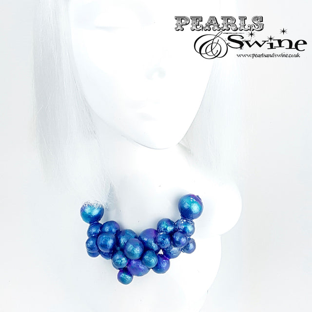 "Mermaid" Iridescent Blue Bubble Necklace