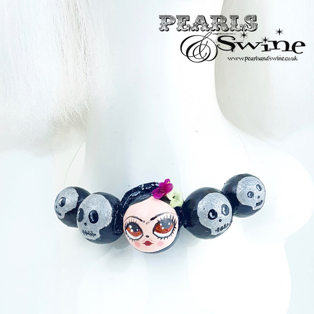 "Frida" Skulls DollFace Necklace