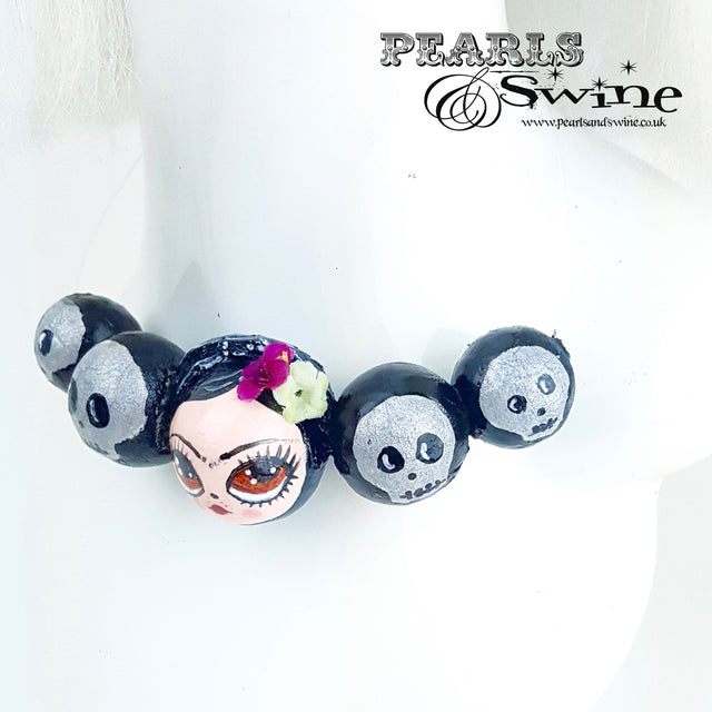"Frida" Skulls DollFace Necklace