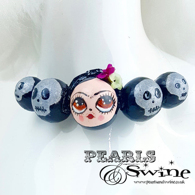 "Frida" Skulls DollFace Necklace
