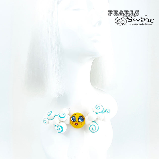 "Sunny Day" Clouds & Sunshine DollFace Necklace