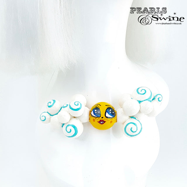 "Sunny Day" Clouds & Sunshine DollFace Necklace