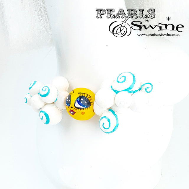 "Sunny Day" Clouds & Sunshine DollFace Necklace