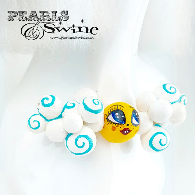 "Sunny Day" Clouds & Sunshine DollFace Necklace