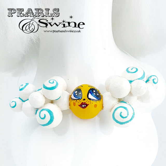 "Sunny Day" Clouds & Sunshine DollFace Necklace